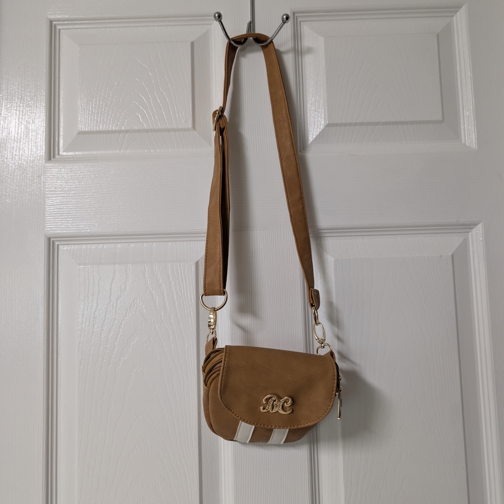 Stylish Tan and White Crossbody Bag